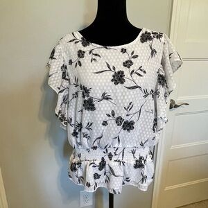 Nice black and white ruffled blouse